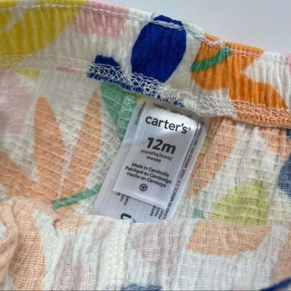 Carters • NWT Yellow Floral Flamingo Shirt Shorts Set